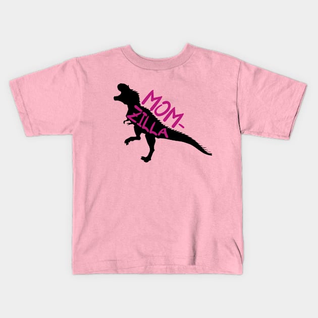 Mom-Zilla Dinosaur Kids T-Shirt by 4Craig